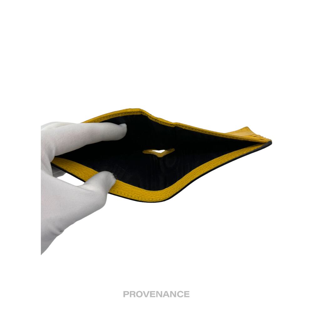 🔴 Gucci GG Logo Bifold Wallet - Black/Yellow Leather - Picture 8 of 9